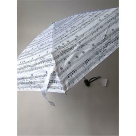 MUSIC GIFTS 9 in. Raindrops Keep Falling On My Head Umbrella - White with Black UM21